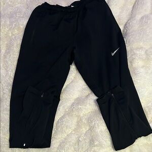 Nike Kids Black Joggers with Silver Swoosh